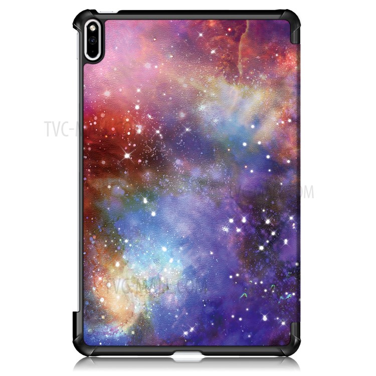 Tri-fold Stand Pattern Printing PU Leather Smart Tablet Cover Case for Huawei MatePad Pro 10.8 (2021) / (2019) - Nebula-3