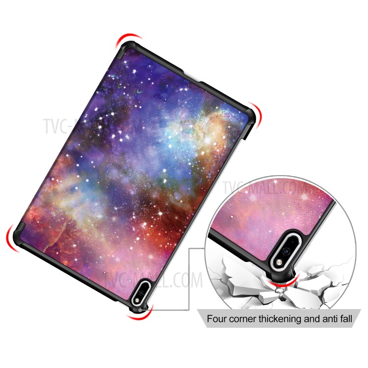 Tri-fold Stand Pattern Printing PU Leather Smart Tablet Cover Case for Huawei MatePad Pro 10.8 (2021) / (2019) - Nebula-4