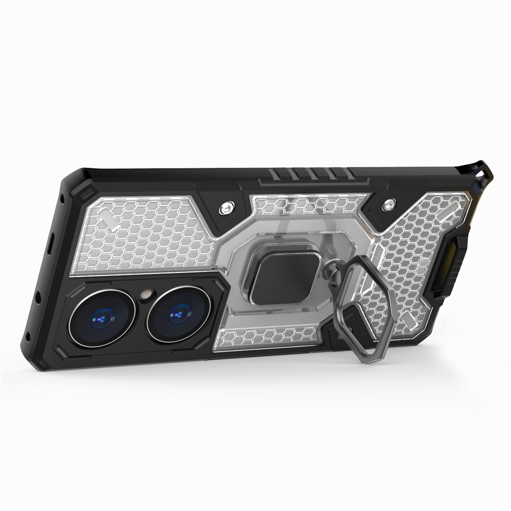 TPU+PC Material Shockproof Kickstand Hybrid Dual Layer Defender Case for Huawei P50 - White-2