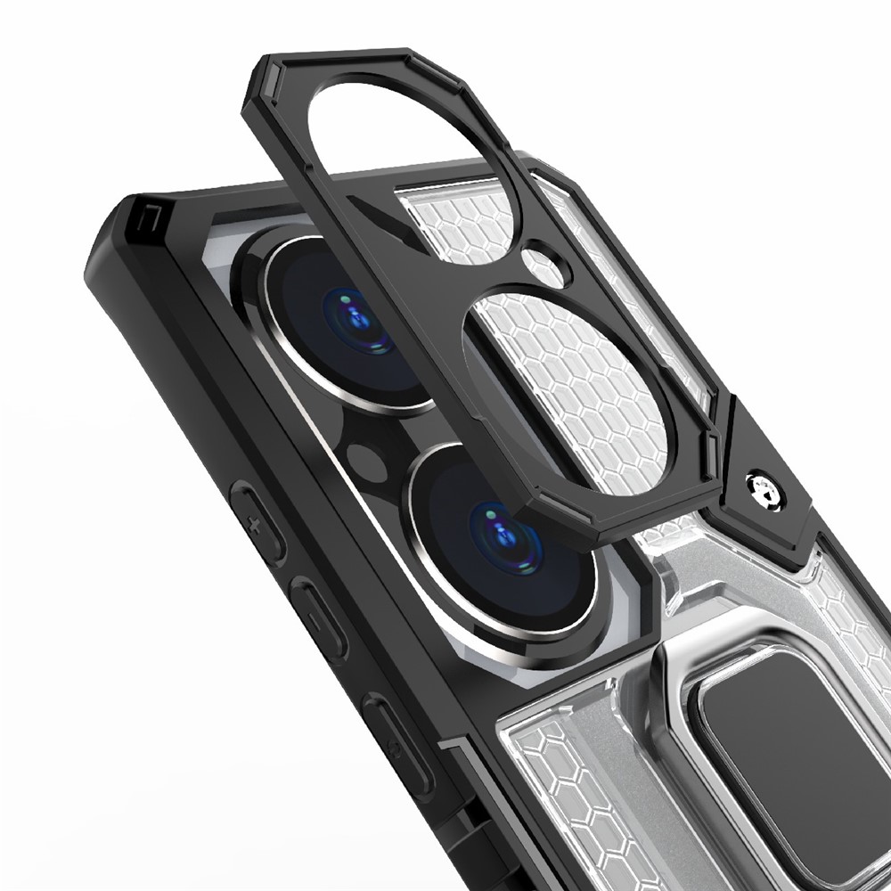TPU+PC Material Shockproof Kickstand Hybrid Dual Layer Defender Case for Huawei P50 - White-5