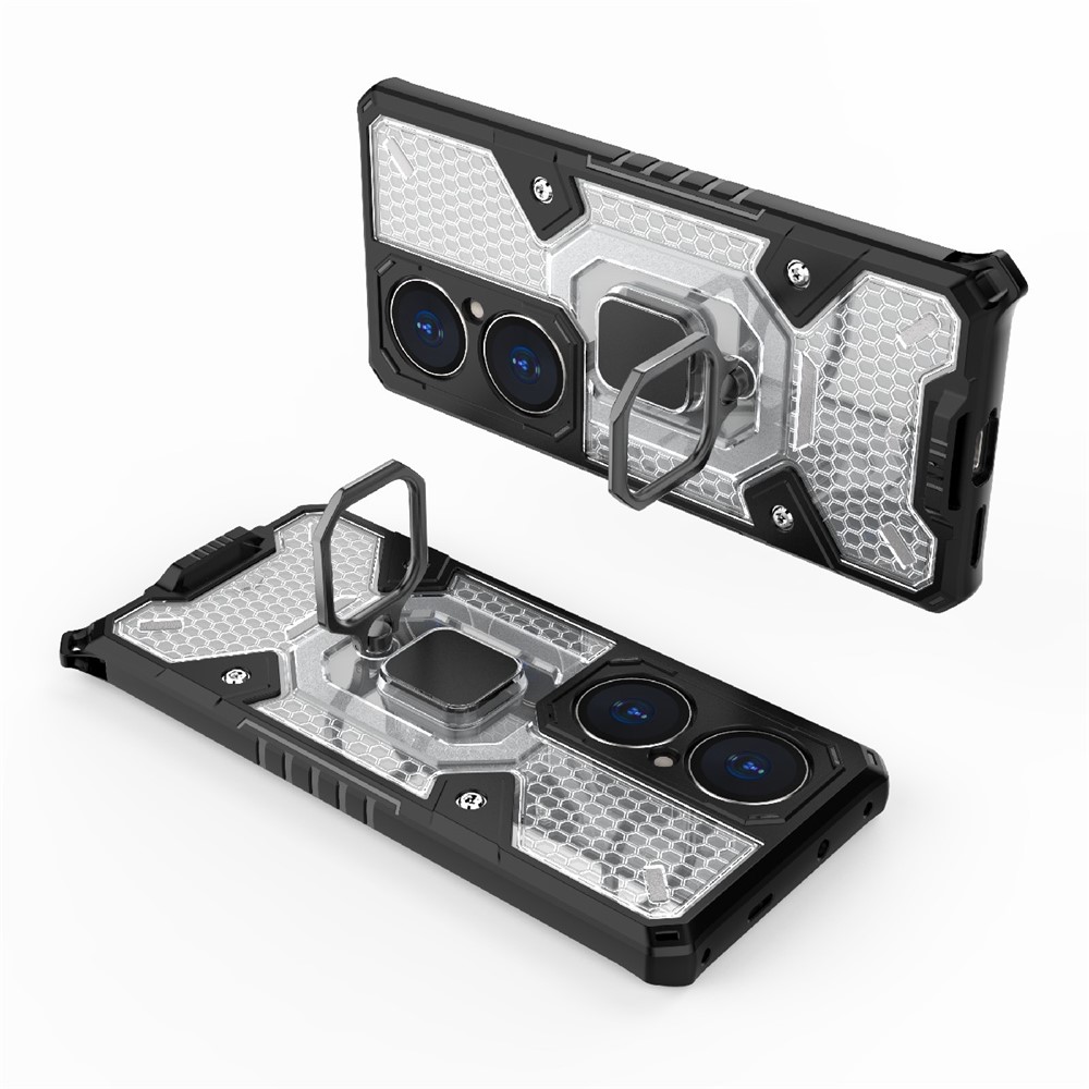 TPU+PC Material Shockproof Kickstand Hybrid Dual Layer Defender Case for Huawei P50 - White-8