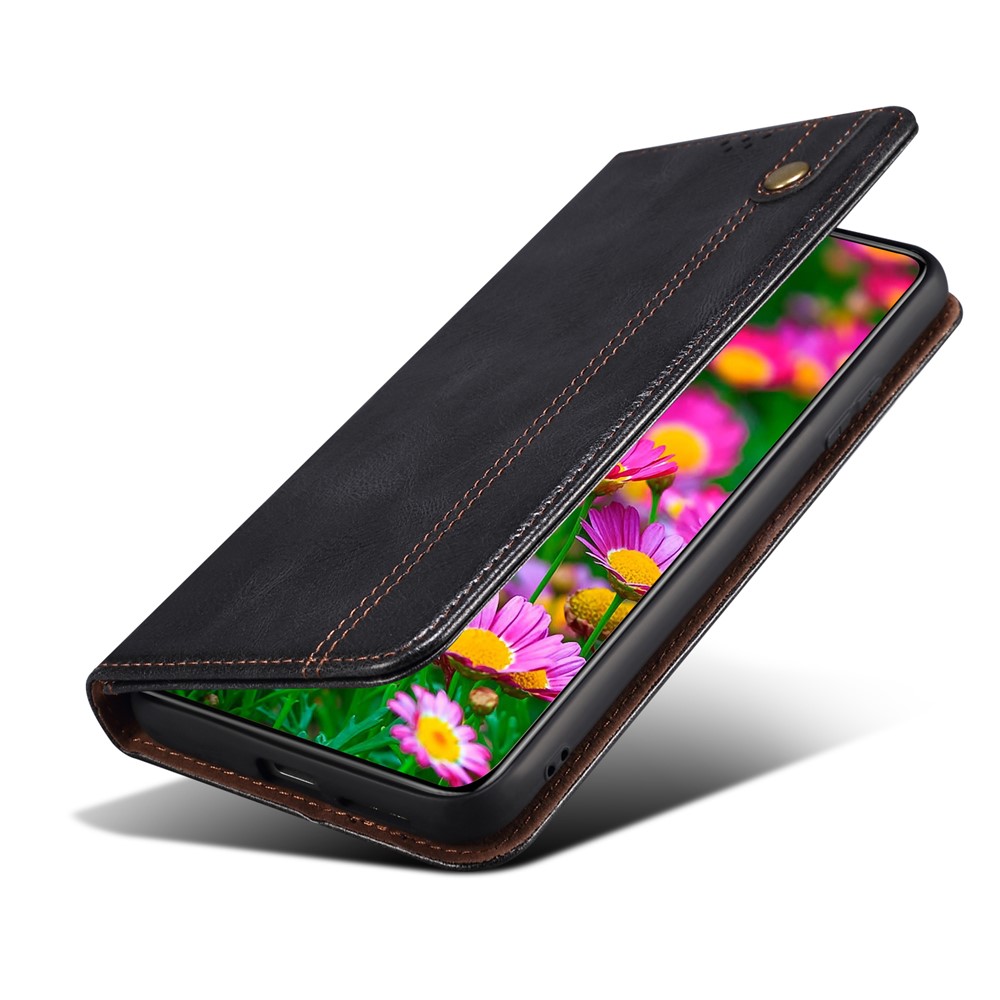 Waxy Crazy Horse Texture Leather Full Protection Wallet Stand Phone Case for Huawei P50 Pro - Black-6