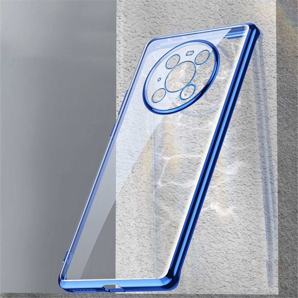 SULADA Transparent Soft TPU Electroplating Case for Huawei Mate 40 Cover - Blue-6