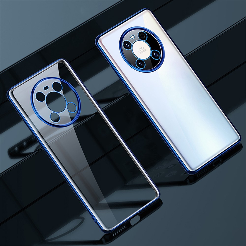 SULADA Transparent Soft TPU Electroplating Case for Huawei Mate 40 Cover - Blue-7