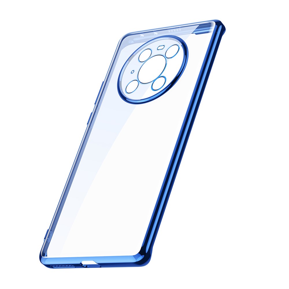 SULADA Transparent Soft TPU Electroplating Case for Huawei Mate 40 Cover - Blue-9