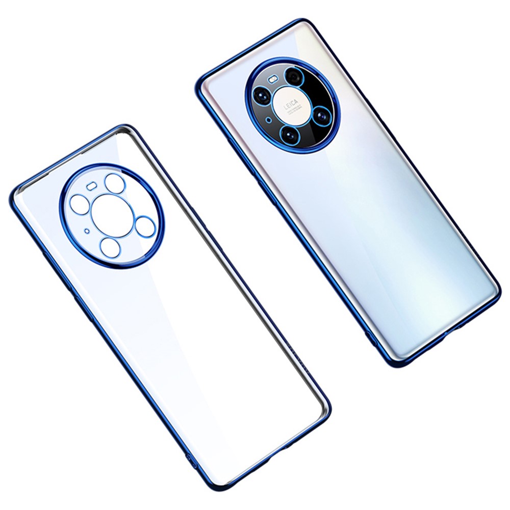 SULADA Electroplating Soft TPU Transparent Case for Huawei Mate 40 Pro Cover - Blue-1