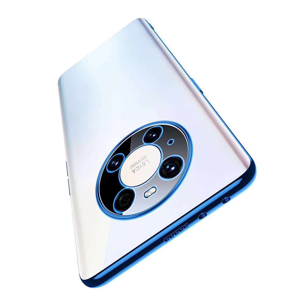 SULADA Electroplating Soft TPU Transparent Case for Huawei Mate 40 Pro Cover - Blue-10