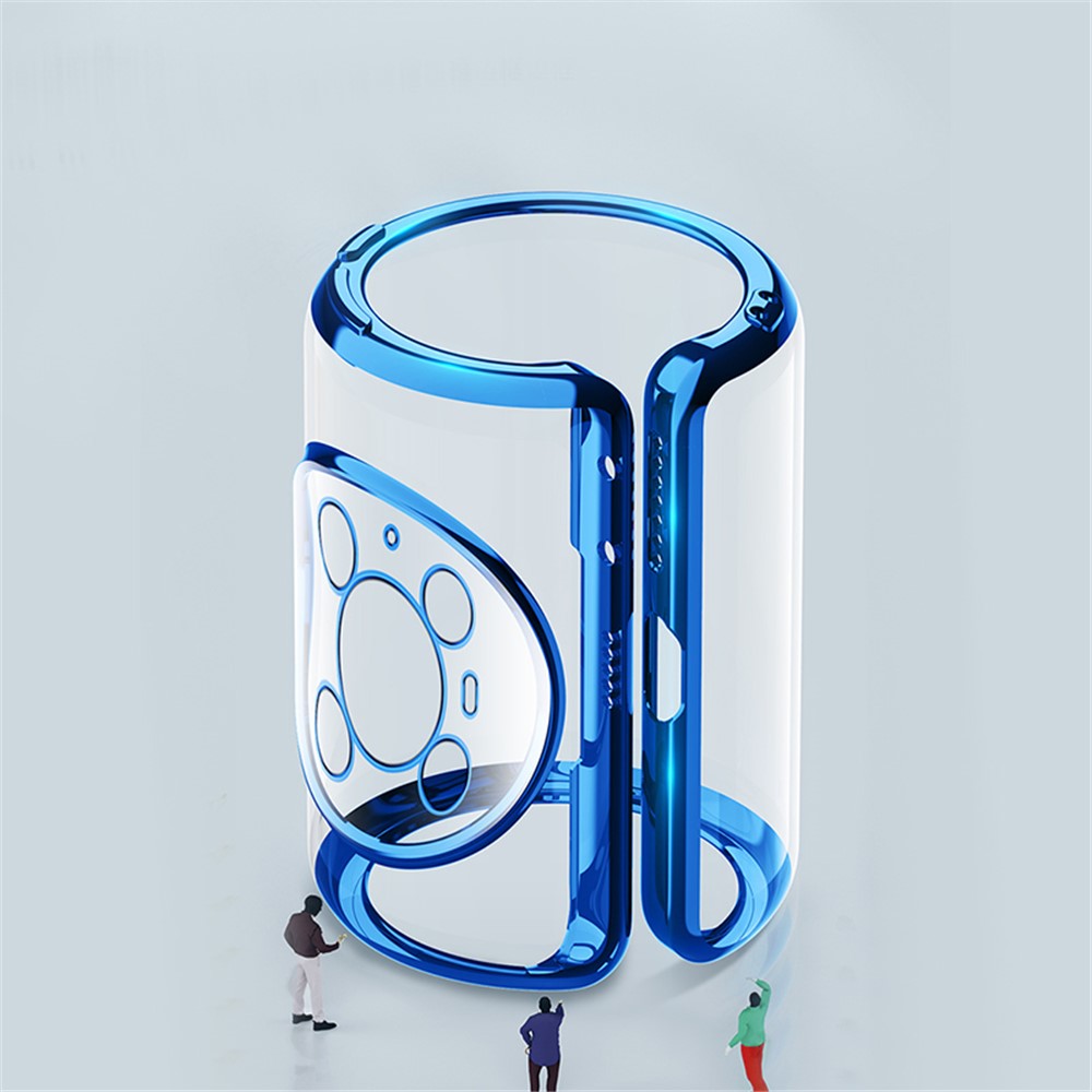 SULADA Electroplating Soft TPU Transparent Case for Huawei Mate 40 Pro Cover - Blue-4