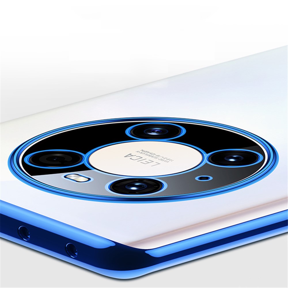 SULADA Electroplating Soft TPU Transparent Case for Huawei Mate 40 Pro Cover - Blue-7