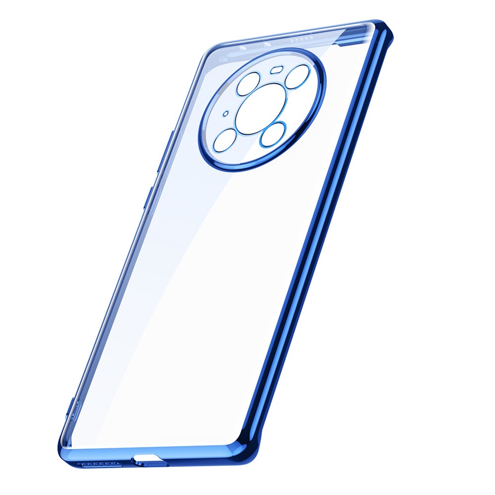 SULADA Electroplating Soft TPU Transparent Case for Huawei Mate 40 Pro Cover - Blue-8