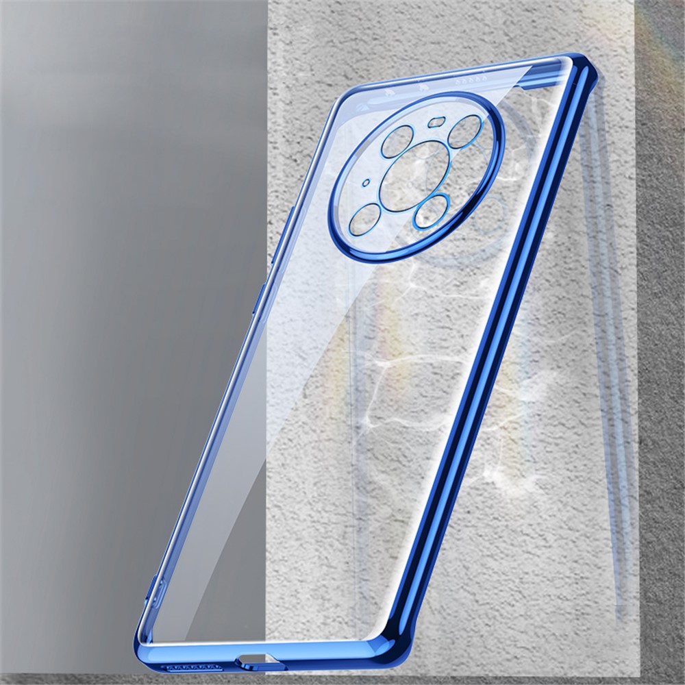 SULADA Transparent Electroplating Soft TPU Case for Huawei Mate 40 Pro Plus Cover - Blue-7