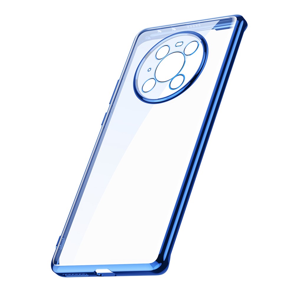 SULADA Transparent Electroplating Soft TPU Case for Huawei Mate 40 Pro Plus Cover - Blue-9