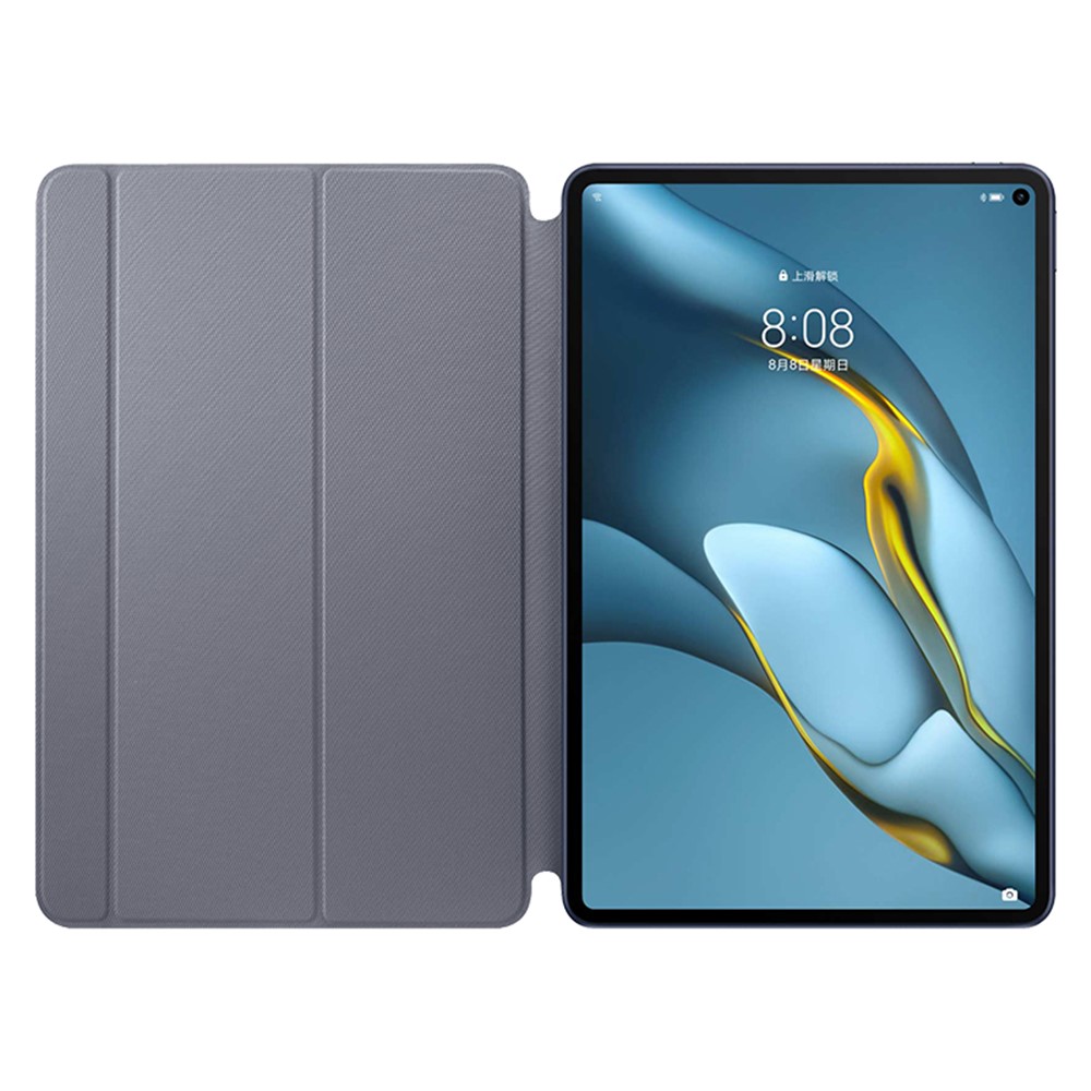 Auto-Absorbed Tri-fold Stand TPU Leather Tablet Smart Cover Case Shell for Huawei MatePad Pro 10.8 (2021) - Grey-5