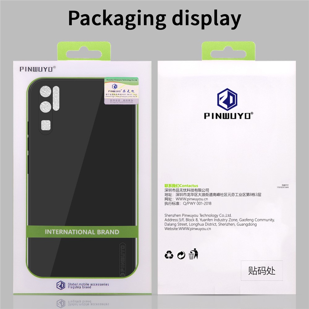 PINWUYO Soft Silicone + TPU Phone Protection Hybrid Case Cover for Huawei P30 Pro - Green-14