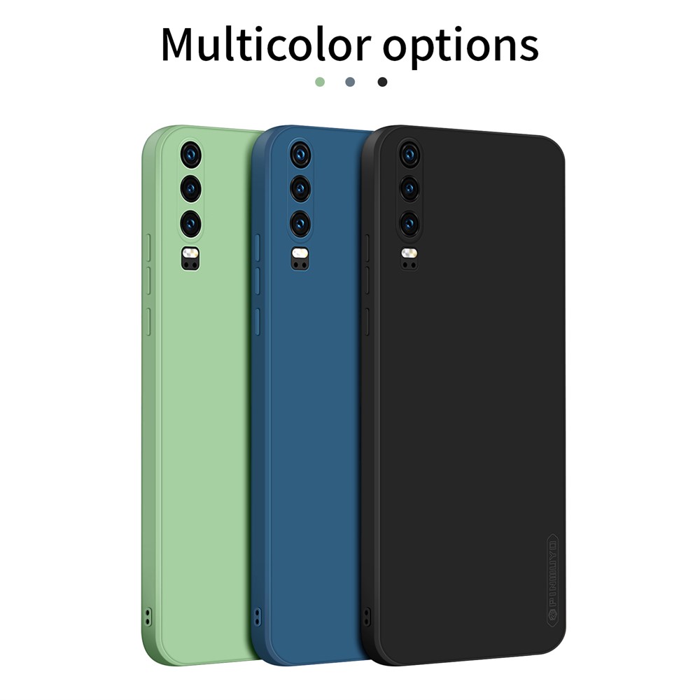 PINWUYO Precise Cut-out Soft Silicone + TPU Cell Phone Case Cover Protector for uawei P30 - Dark Blue-12