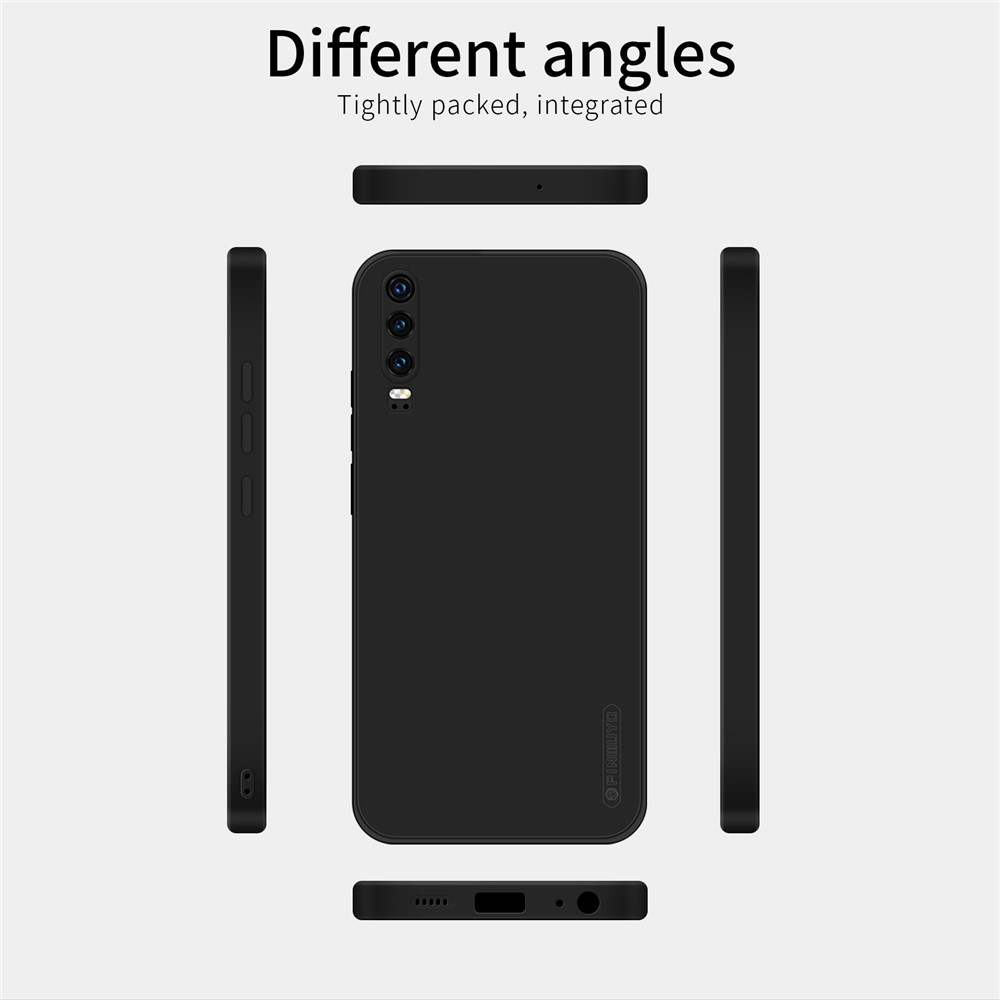 PINWUYO Precise Cut-out Soft Silicone + TPU Cell Phone Case Cover Protector for uawei P30 - Dark Blue-13