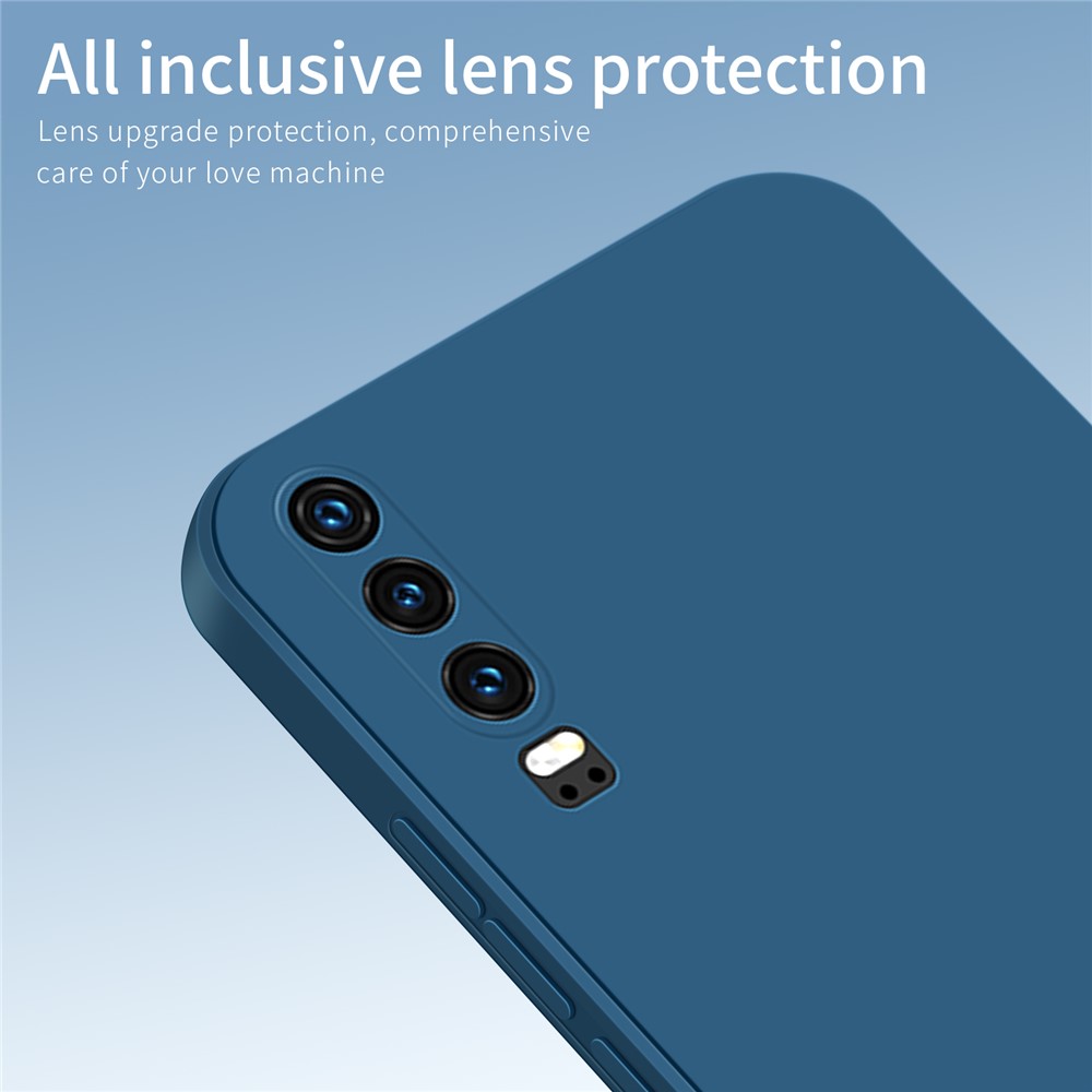PINWUYO Precise Cut-out Soft Silicone + TPU Cell Phone Case Cover Protector for uawei P30 - Dark Blue-5