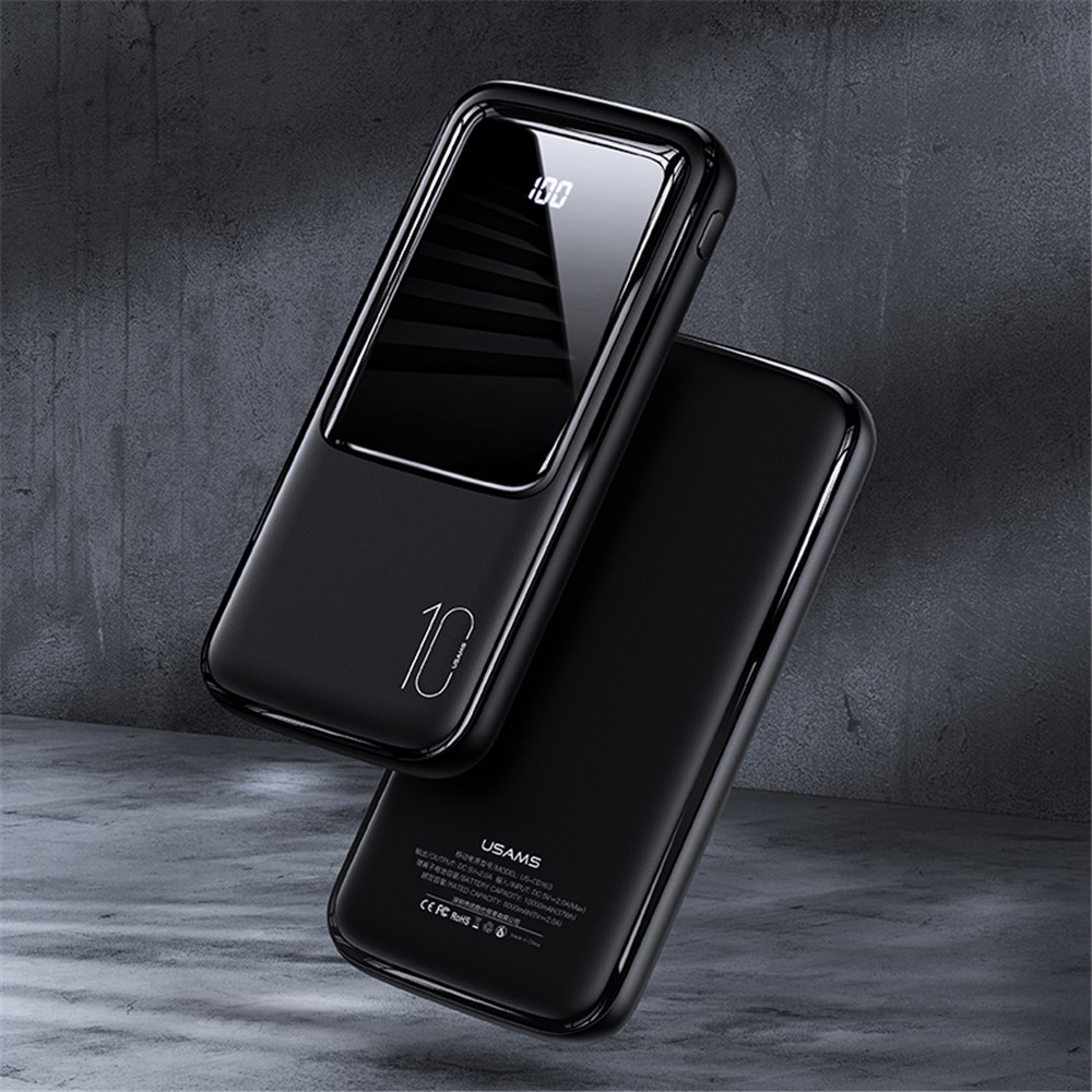 USAMS US-CD163 PB58 10000mAh Dual USB Port Digital Display Power Bank External Battery Charger for Mobile Phone Tablet-2