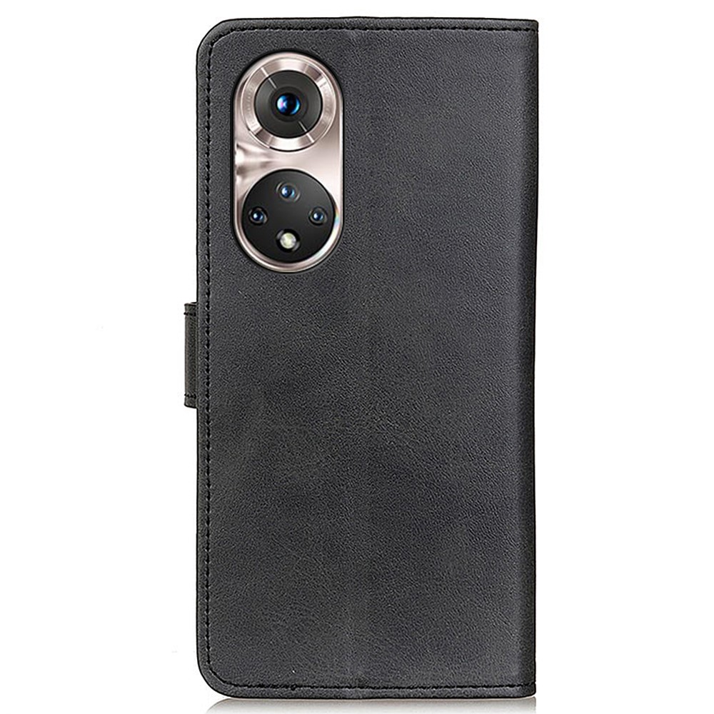 Wallet Stand Design PU Leather Phone Case Cover for Honor 50 Pro - Black-3
