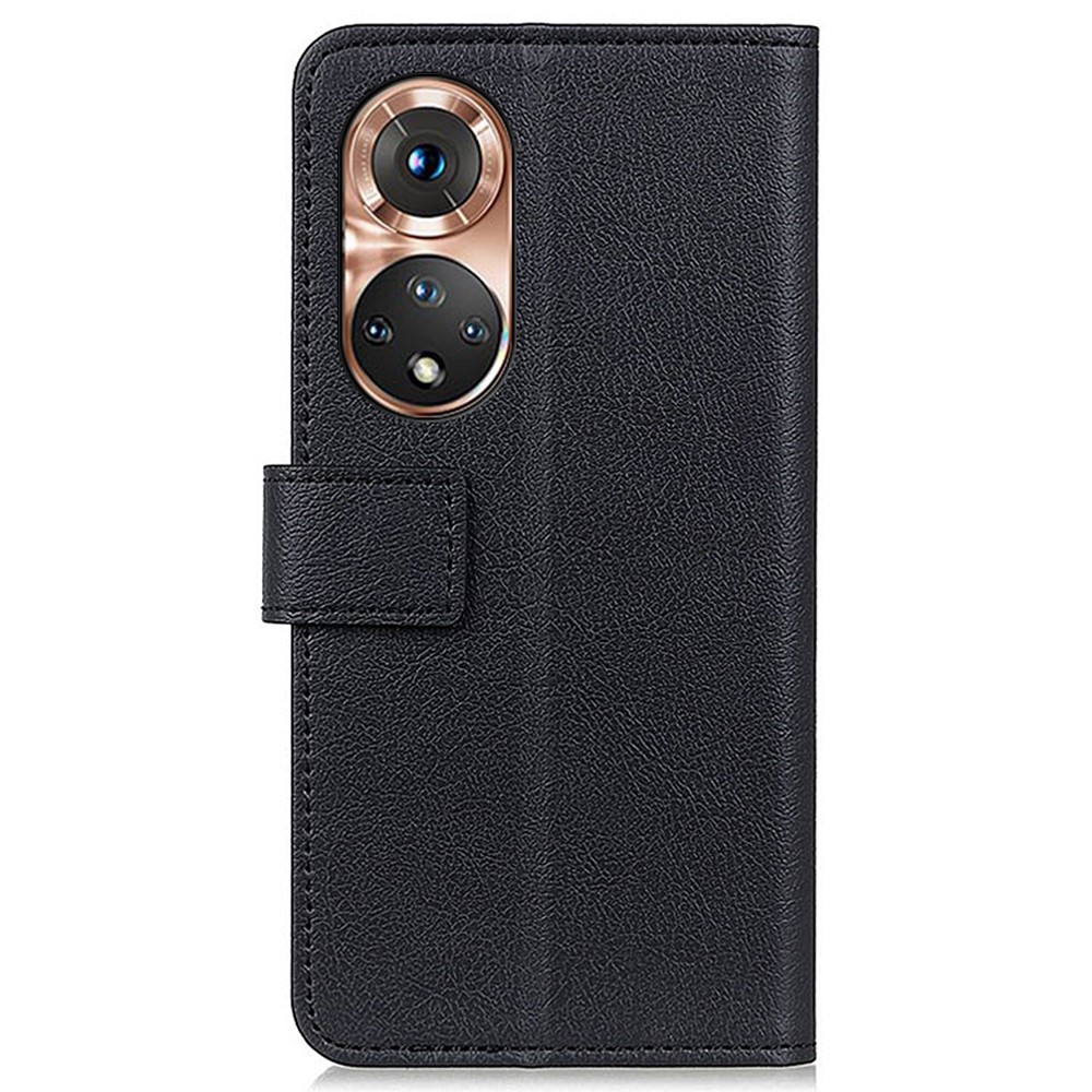 Full Protection PU Leather Wallet Stand Phone Case for Honor 50 - Black-3