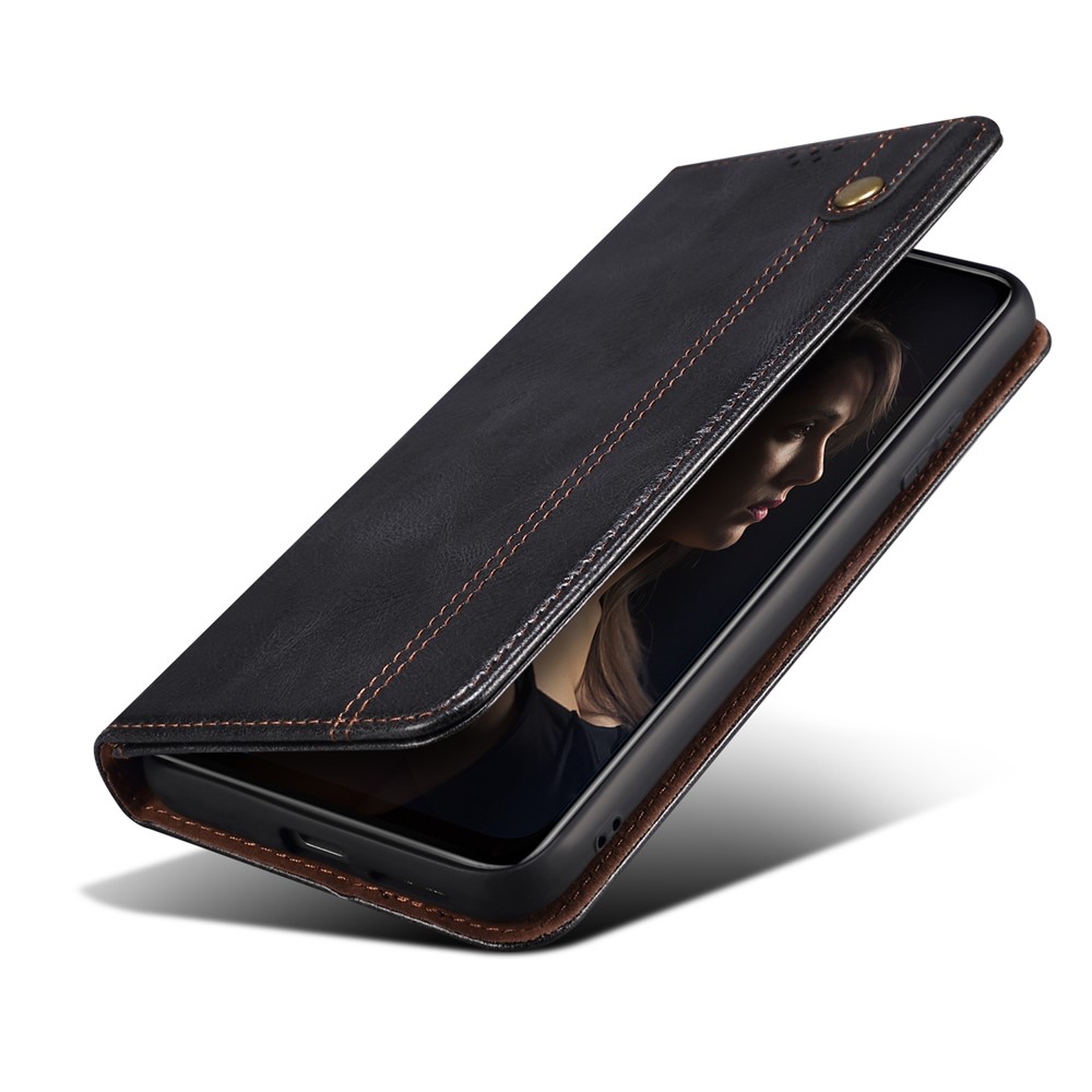 Waxy Crazy Horse Texture Shell Wallet Stand Leather Phone Case Cover for Honor 50 - Black-7