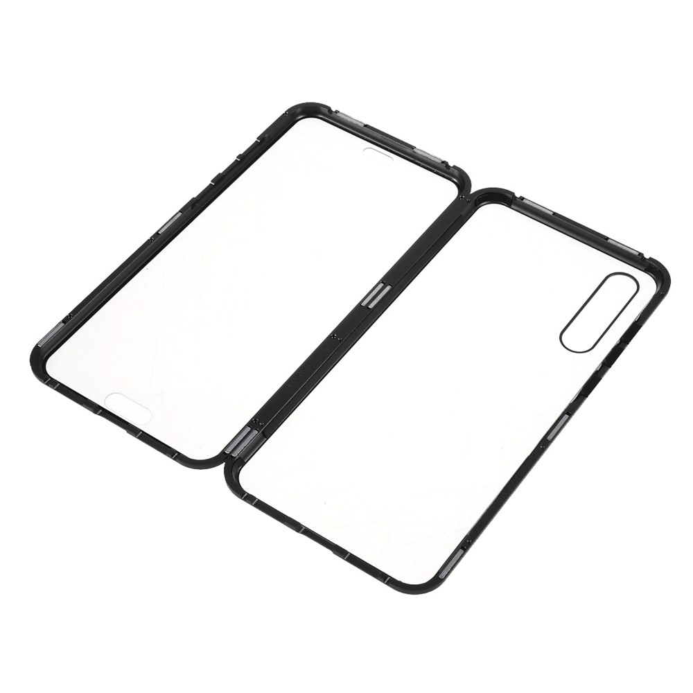 Magnetic Metal Frame Clear Double-Sided Tempered Glass Cover with Built-in Screen Protector for Huawei P20 Pro - Black-10