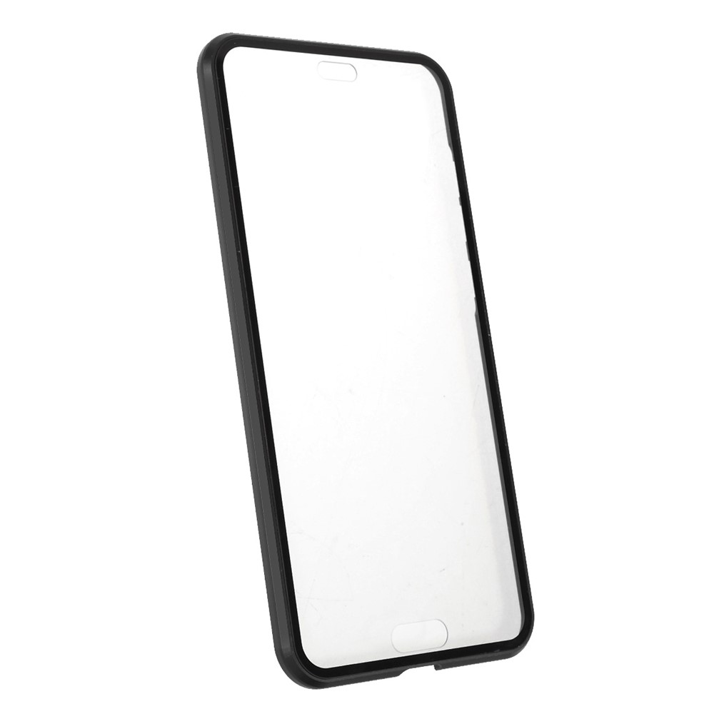 Magnetic Metal Frame Clear Double-Sided Tempered Glass Cover with Built-in Screen Protector for Huawei P20 Pro - Black-12