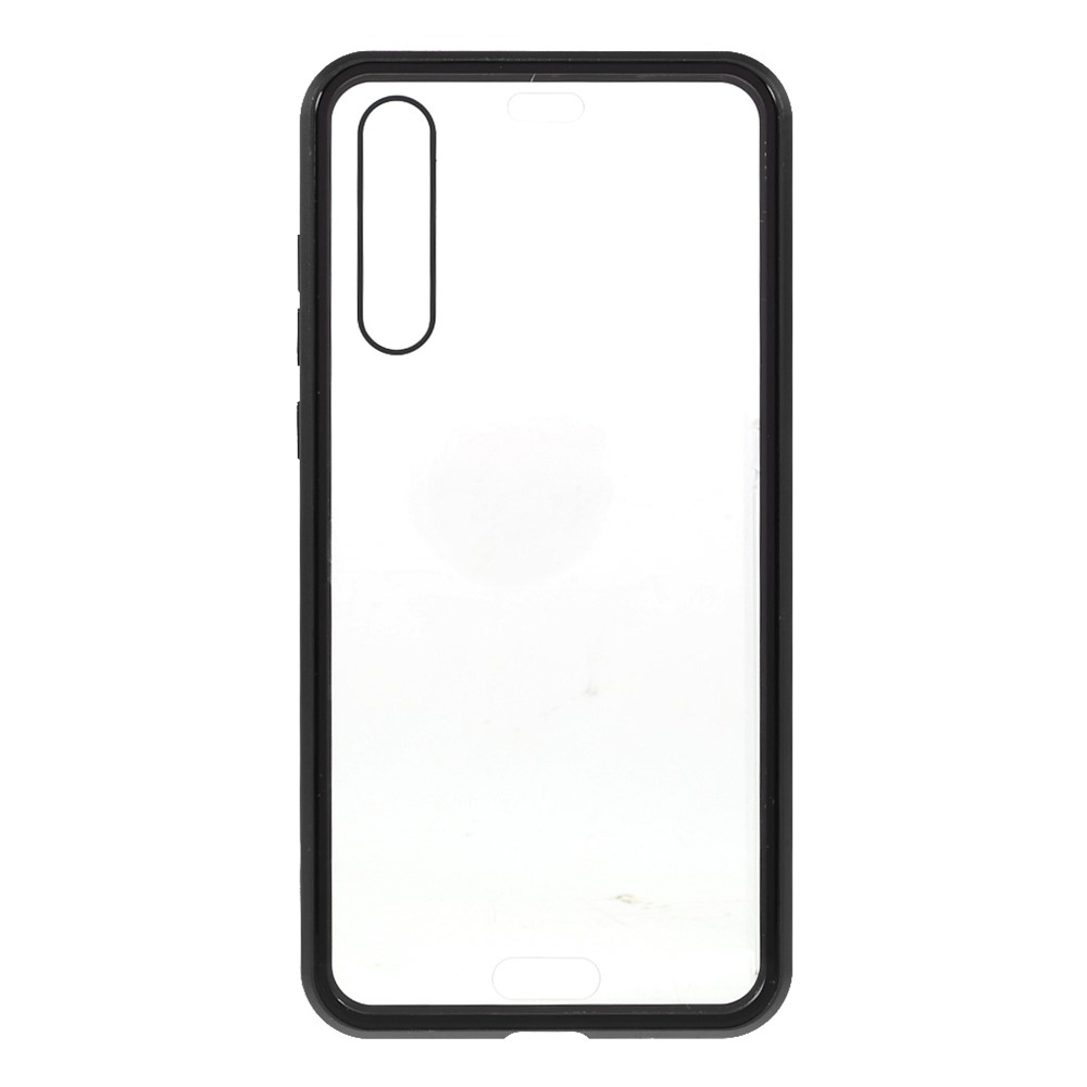 Magnetic Metal Frame Clear Double-Sided Tempered Glass Cover with Built-in Screen Protector for Huawei P20 Pro - Black-4
