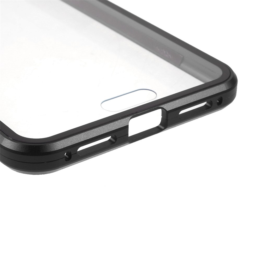 Magnetic Metal Frame Clear Double-Sided Tempered Glass Cover with Built-in Screen Protector for Huawei P20 Pro - Black-6
