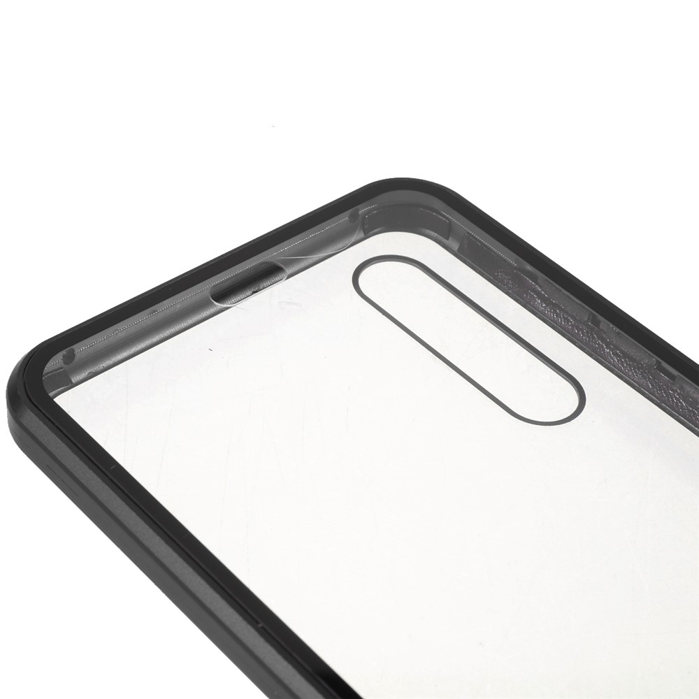 Magnetic Metal Frame Clear Double-Sided Tempered Glass Cover with Built-in Screen Protector for Huawei P20 Pro - Black-7