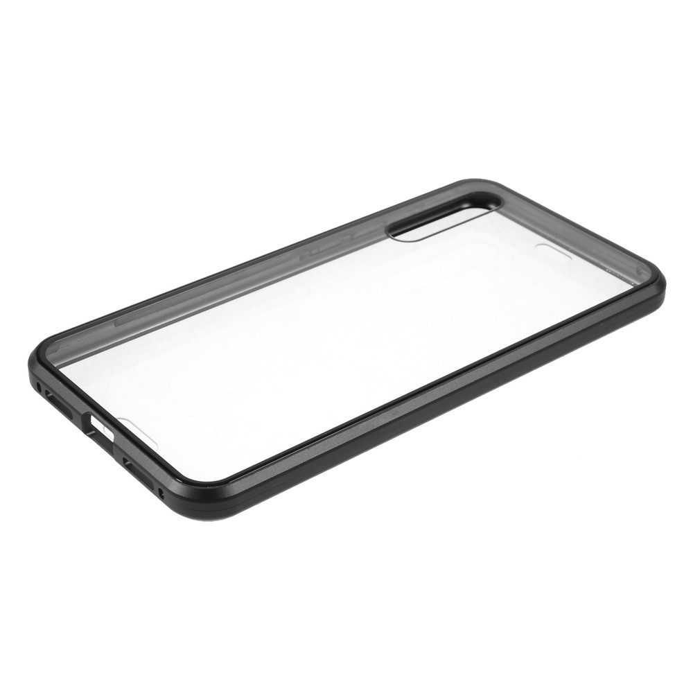 Magnetic Metal Frame Clear Double-Sided Tempered Glass Cover with Built-in Screen Protector for Huawei P20 Pro - Black-8