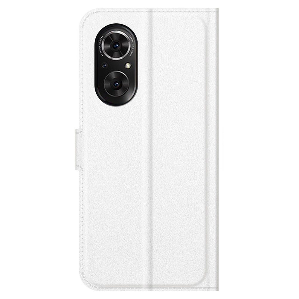 Litchi Skin Full Protective Leather Wallet Case Mobile Phone Stand Cover for Honor 50 SE - White-6