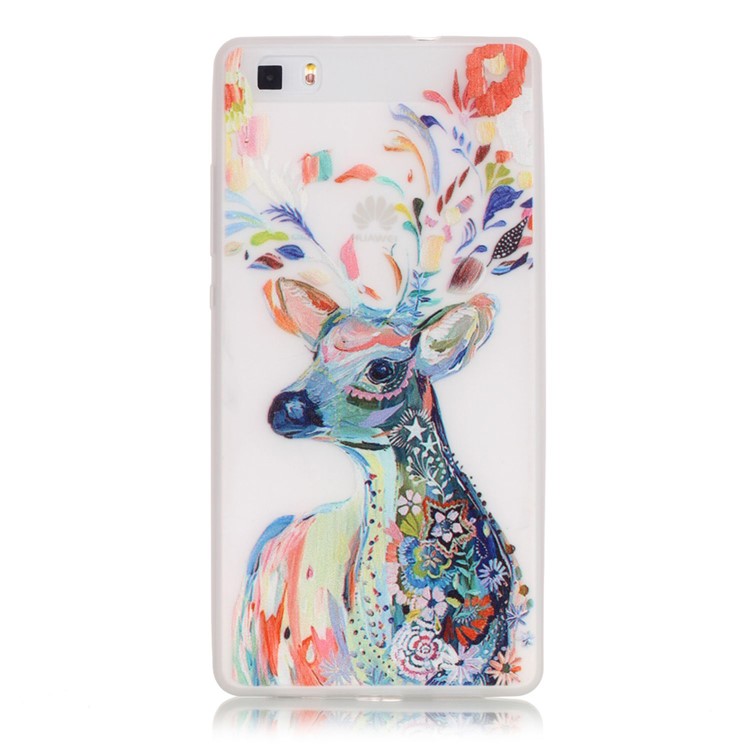 Noctilucent TPU Gel Case for Huawei Ascend P8 Lite - Colorized Deer-2
