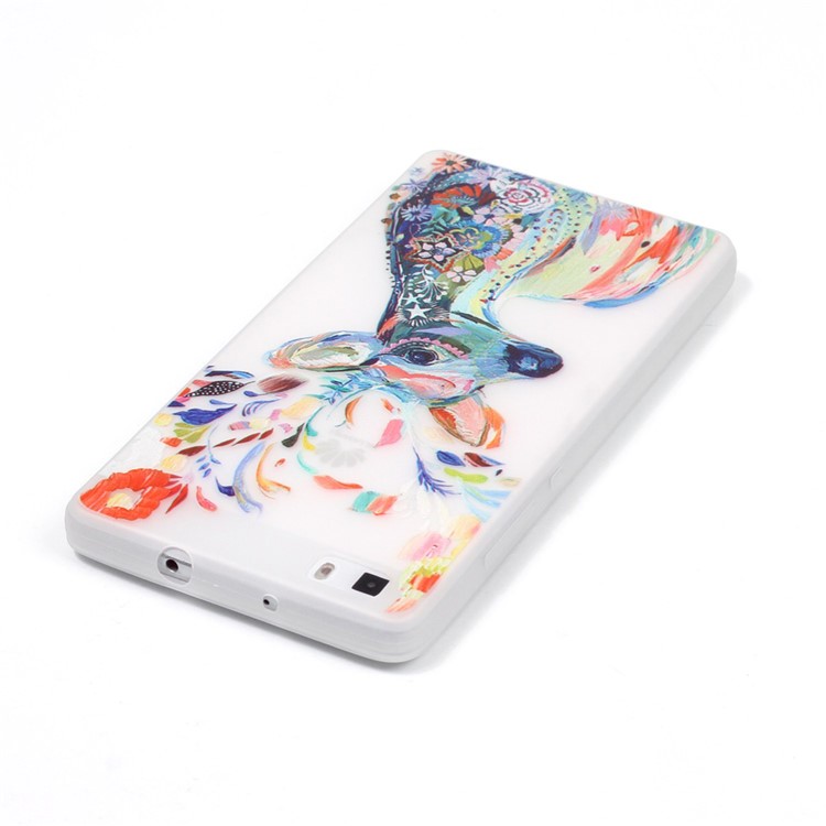 Noctilucent TPU Gel Case for Huawei Ascend P8 Lite - Colorized Deer-5
