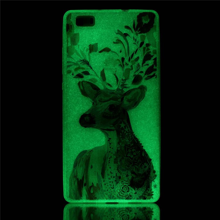 Noctilucent TPU Gel Case for Huawei Ascend P8 Lite - Colorized Deer-6
