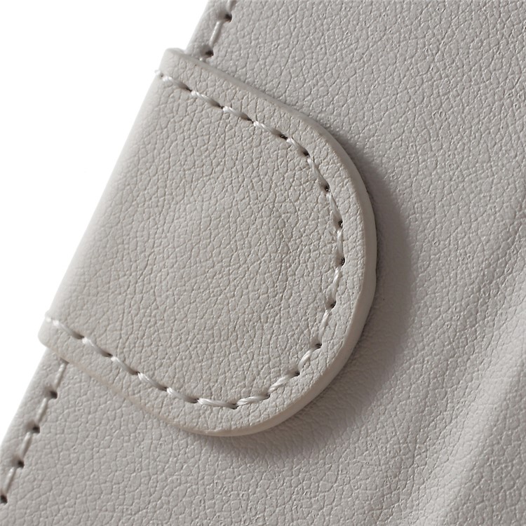 Faux Leather Wallet Stand Cover for Huawei Y6II Compact - White-7