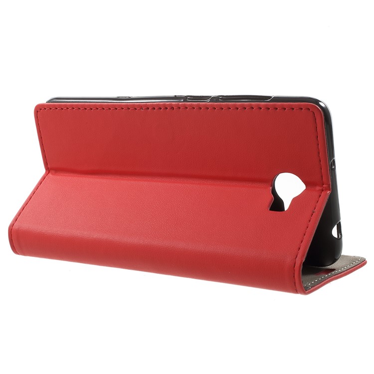 Faux Leather Wallet Stand Phone Case for Huawei Y6II Compact - Red-3