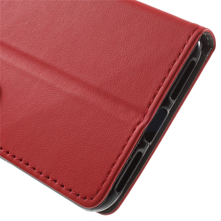 Faux Leather Wallet Stand Phone Case for Huawei Y6II Compact - Red-8