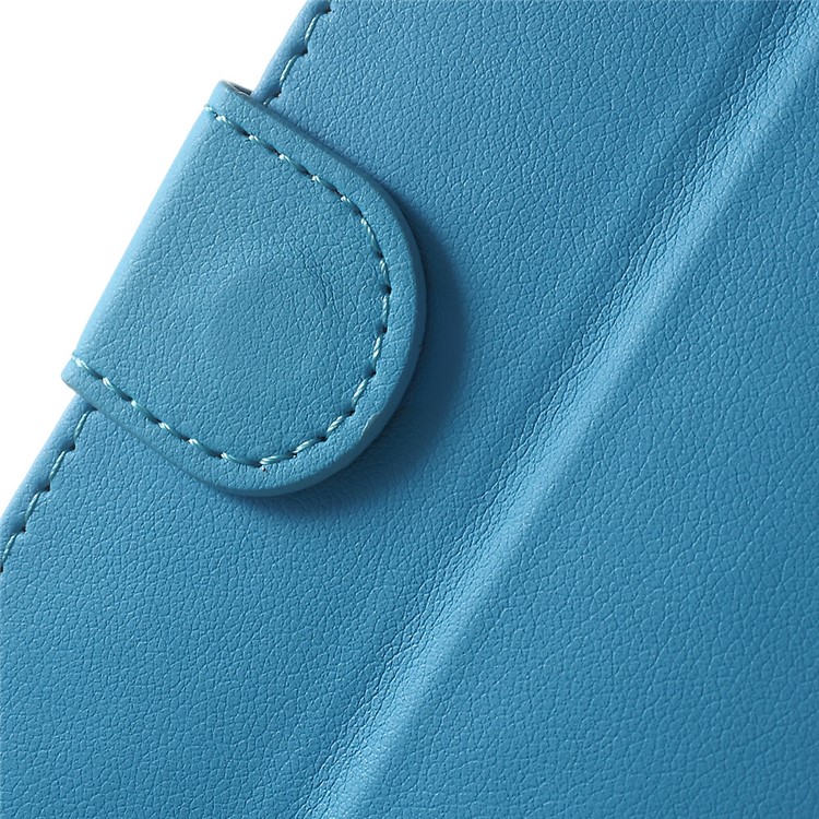 Faux Leather Wallet Case Protector for Huawei Y6II Compact - Blue-7