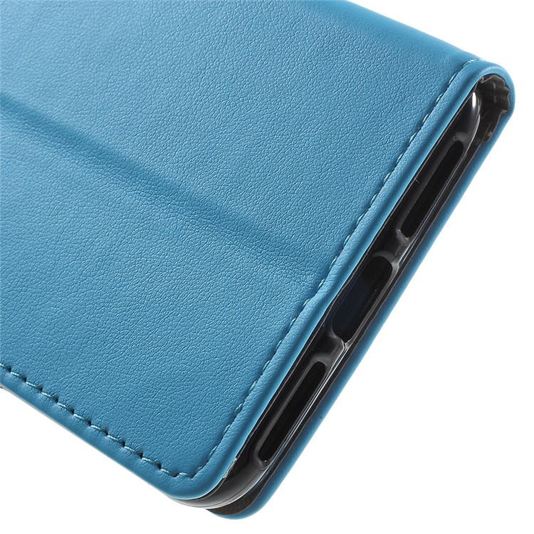 Faux Leather Wallet Case Protector for Huawei Y6II Compact - Blue-8