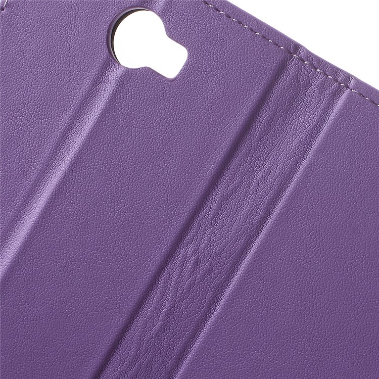 Faux Leather Cover Wallet Stand Phone Case for Huawei Y6II Compact - Purple-6