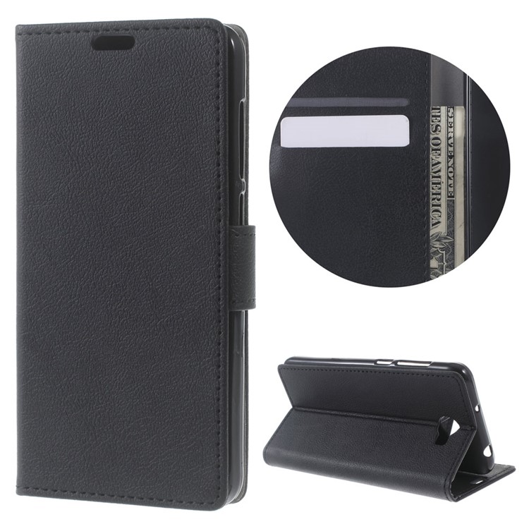 Wallet Stand Leather Case for Huawei Y6II Compact - Black-1