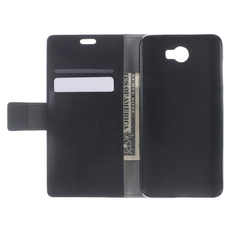 Wallet Stand Leather Case for Huawei Y6II Compact - Black-5