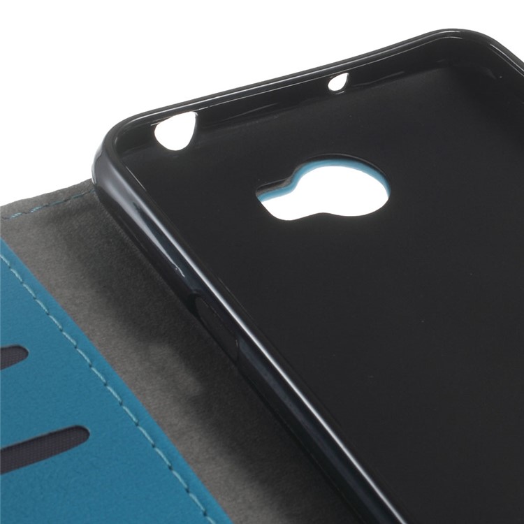 Leather Case Wallet Stand Protector Cover for Huawei Y6II Compact - Blue-3