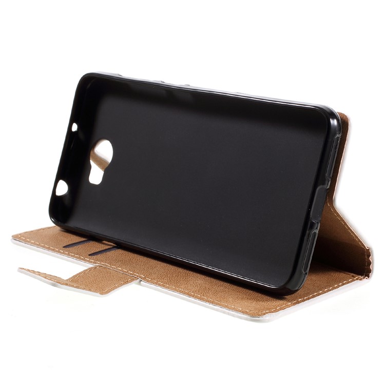 Wallet Leather Stand Case for Huawei Y6II Compact - Two Owls on the Tree Branch-4