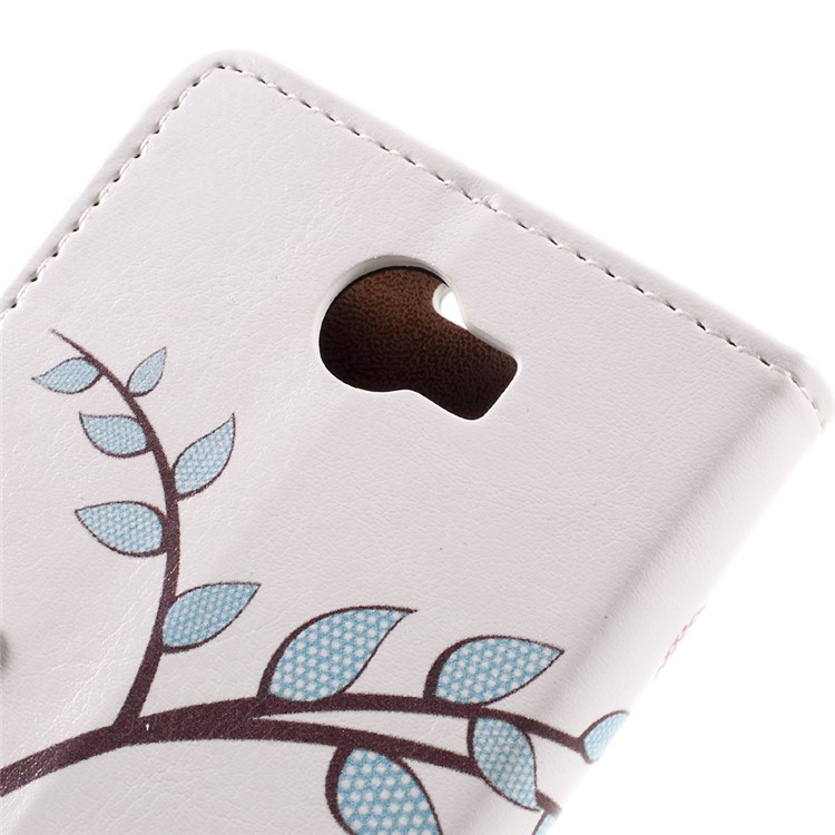 Wallet Leather Stand Case for Huawei Y6II Compact - Two Owls on the Tree Branch-8