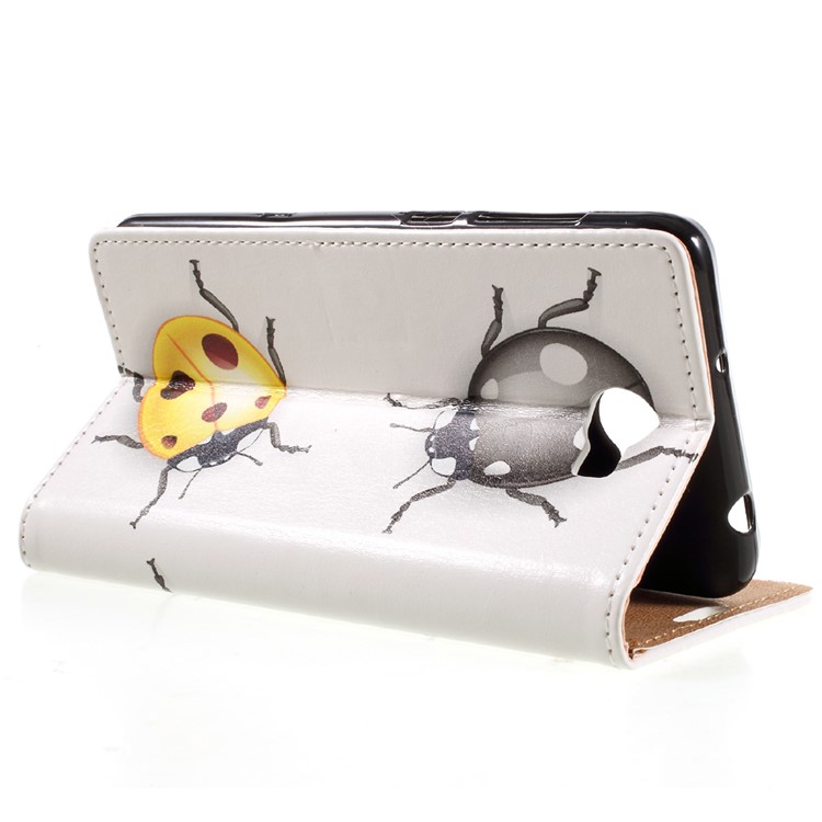 Wallet Leather Stand Cover for Huawei Y6II Compact - Colorized Ladybug-5