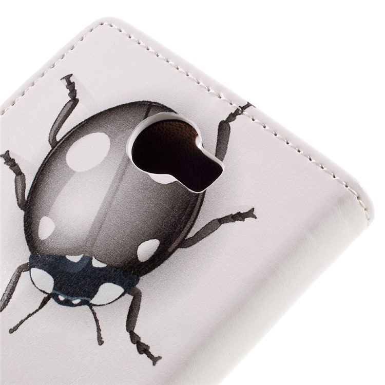 Wallet Leather Stand Cover for Huawei Y6II Compact - Colorized Ladybug-9
