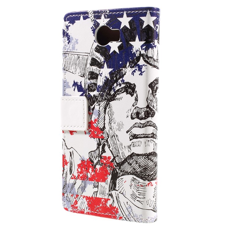 PU Leather Stand Case for Huawei Y6II Compact - Statue of Liberty-2