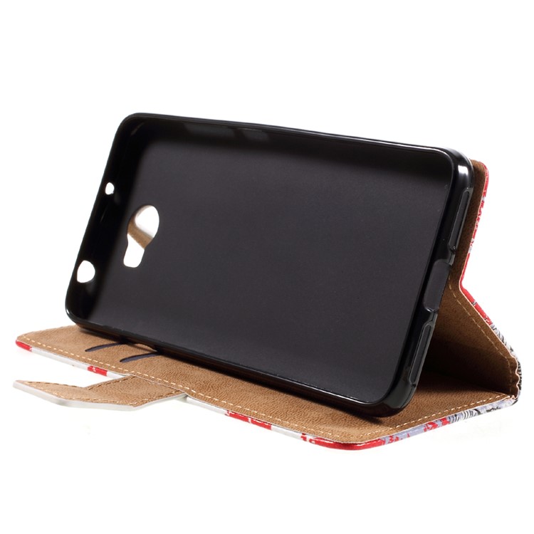 PU Leather Stand Case for Huawei Y6II Compact - Statue of Liberty-4